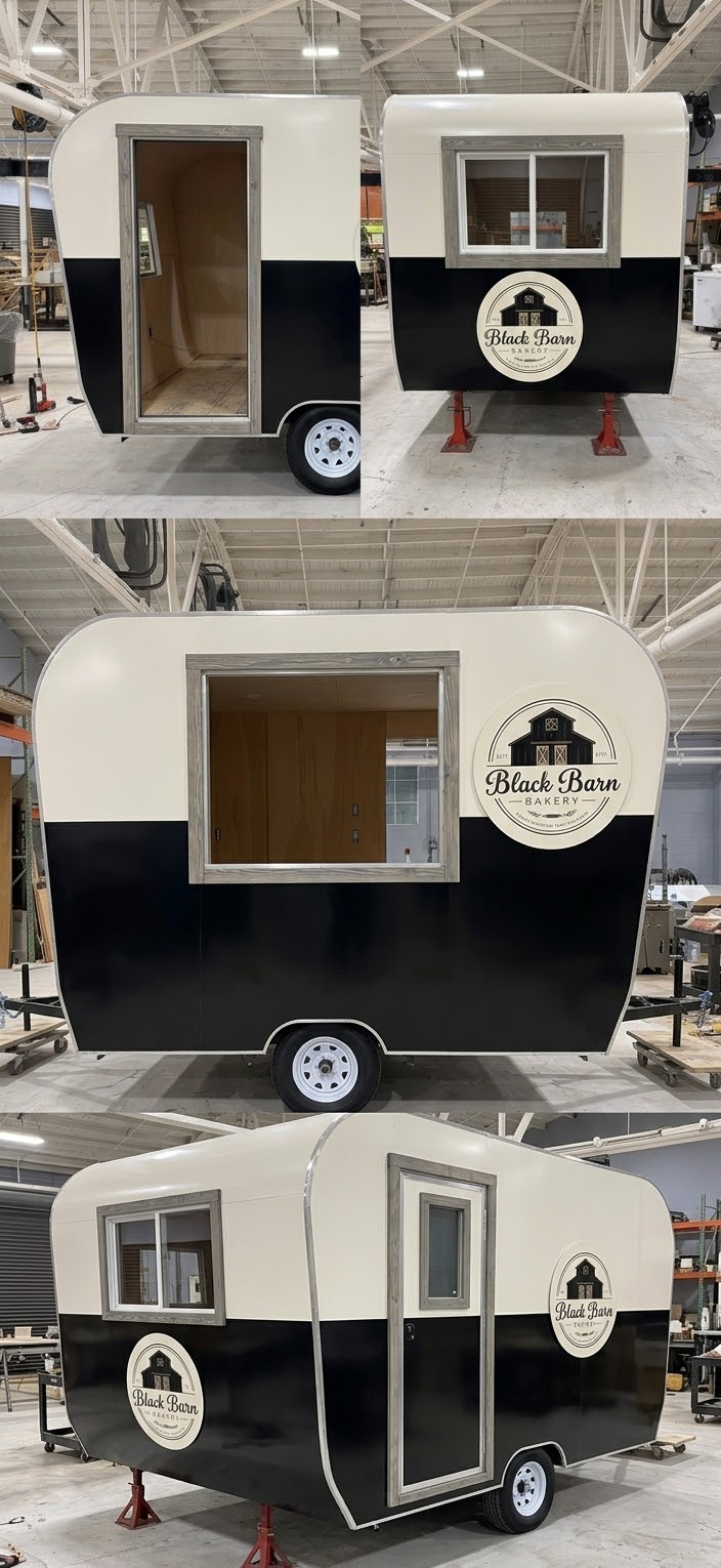 Black Barn Bakery trailer — multiple angles