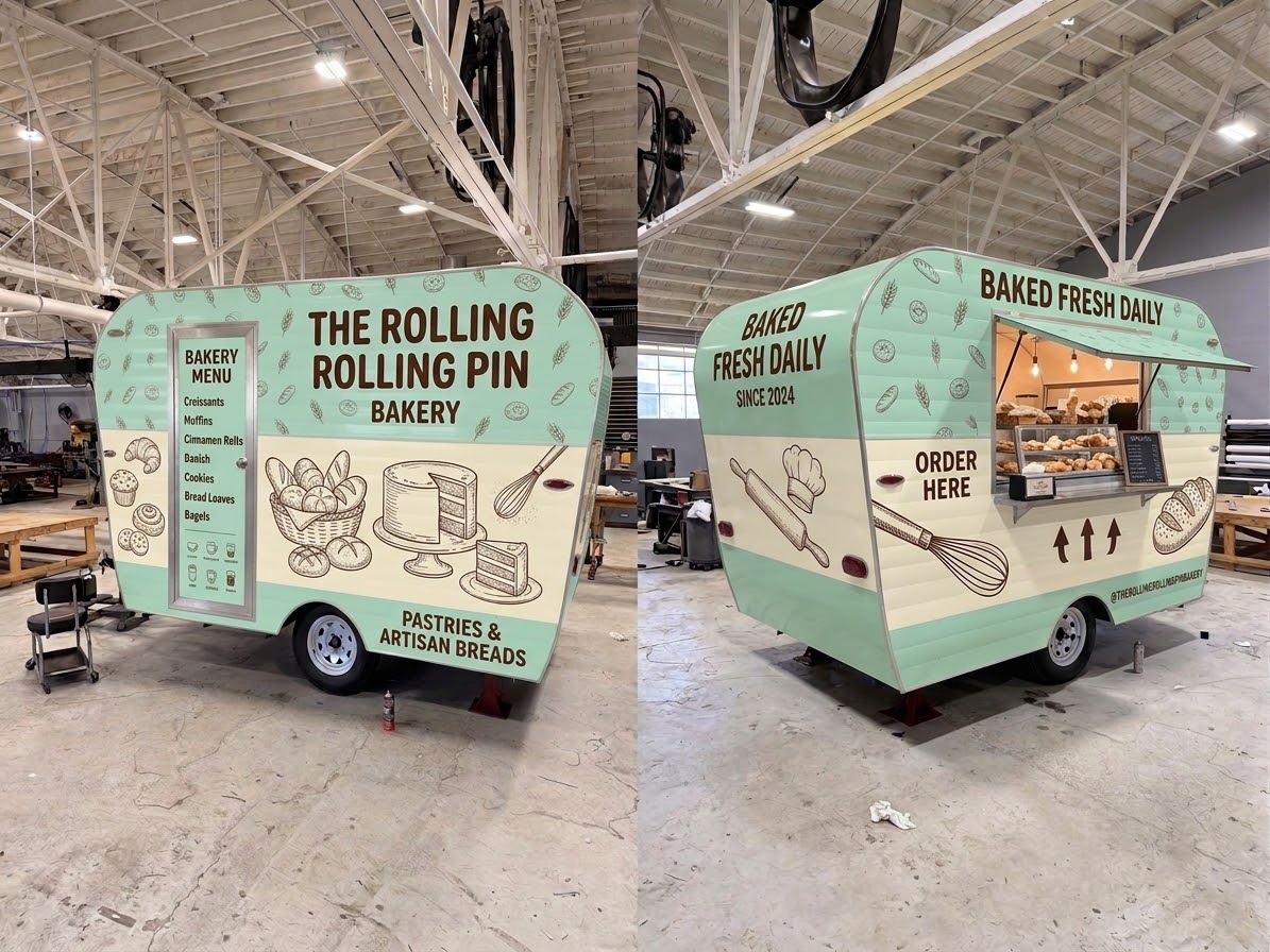 The Rolling Rolling Pin Bakery trailer wrap