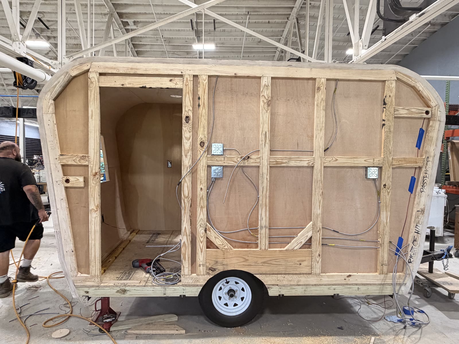 Trailer framing — interior under construction