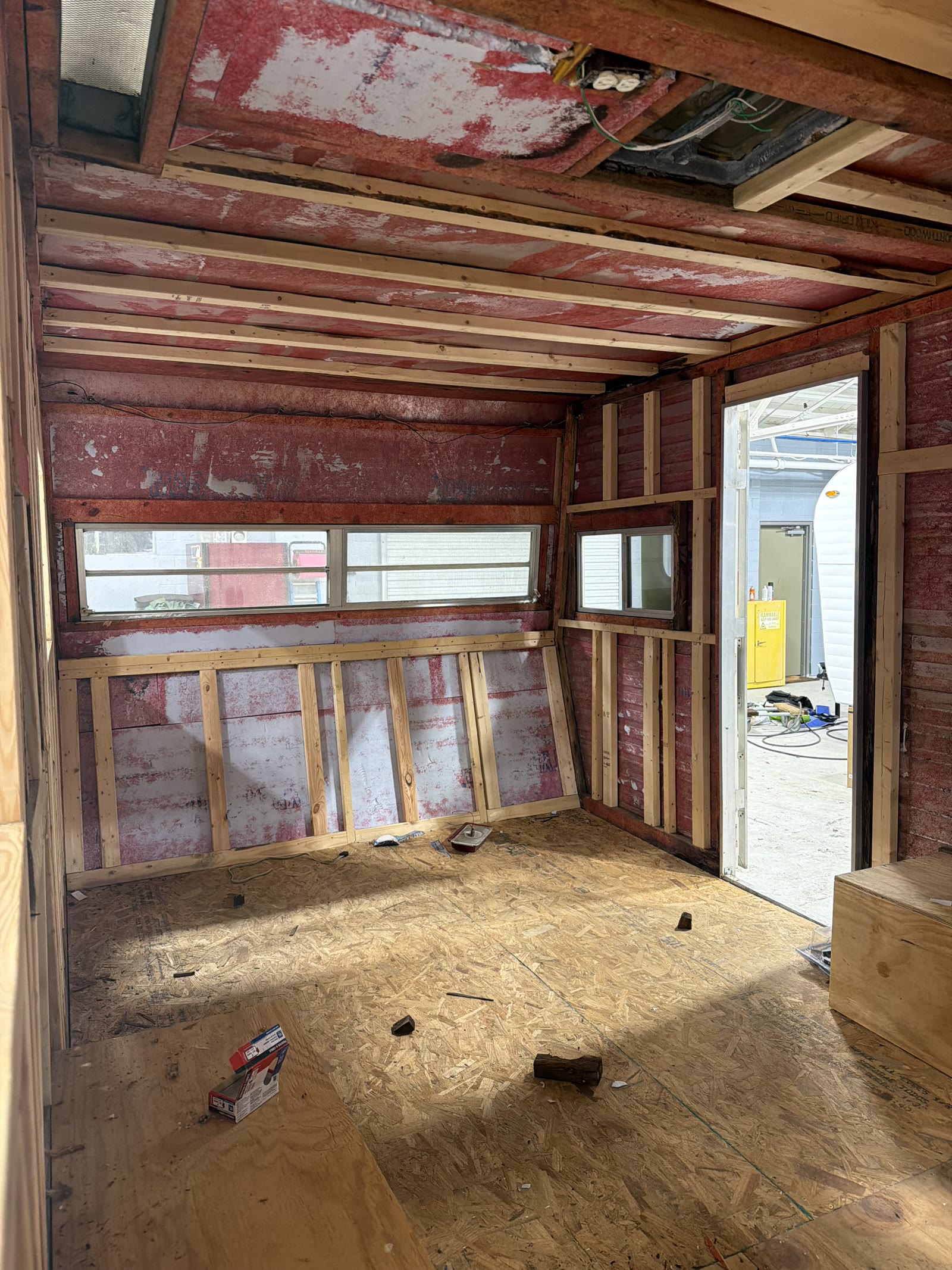 Electrical rough-in during trailer renovation